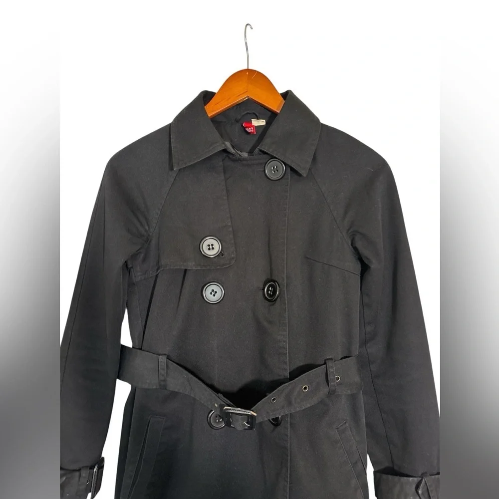 H&M Elegant Black Trench Coat